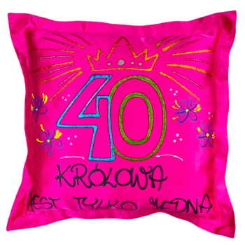 [Ds02-40] Poduszka satynowa Królowa jest tyko jedna na 40